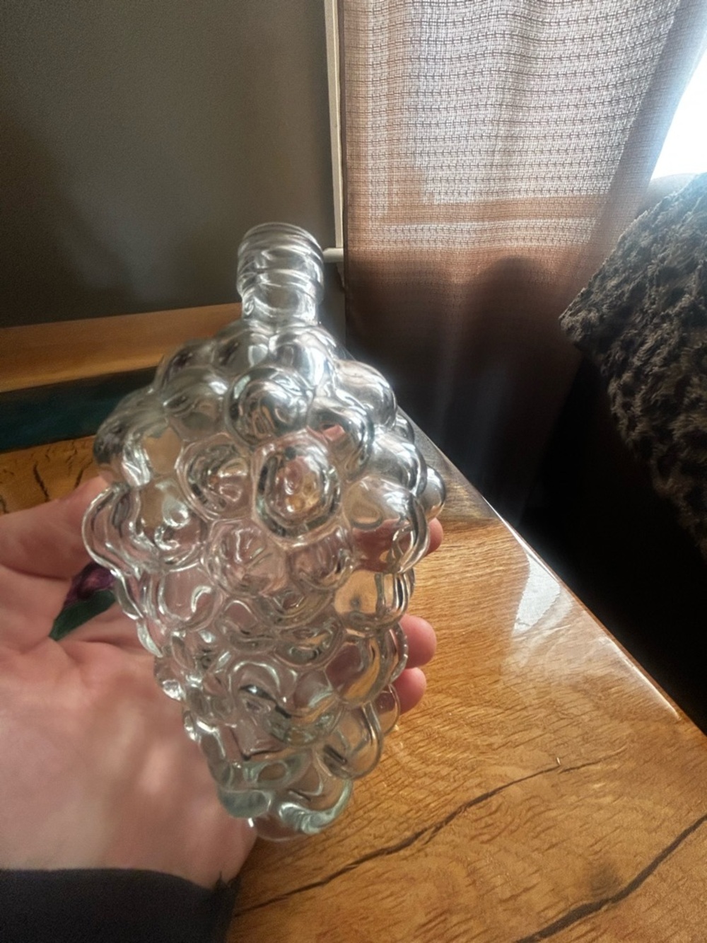 🍷FREE GIFT🍷vintage  Grape textured decanter & dish spoon rest wine - Picture 12 of 14